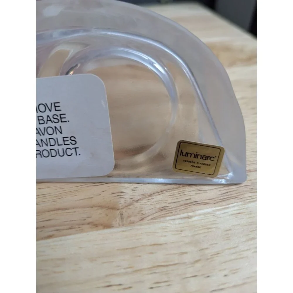 Luminarc France for Avon St Nicholas Santa frosted glass tealight‎ decor 5 inch